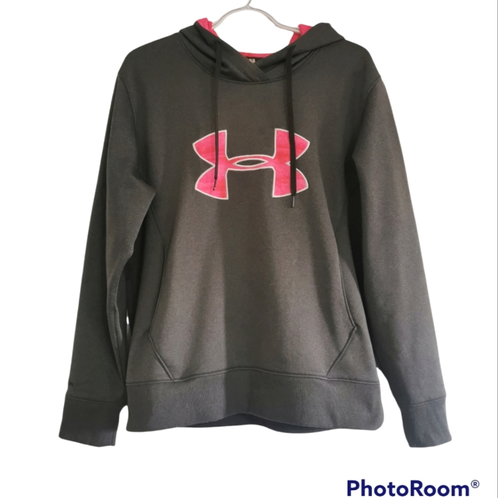 Under Armour Breast Cancer Storm Hoodie size Large Pink and Gray
